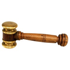 American Country Style Wood and Brass Gavel