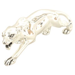 Art Deco Chrome Jaguar Sculpture, Plated Metal, 20th Century Design