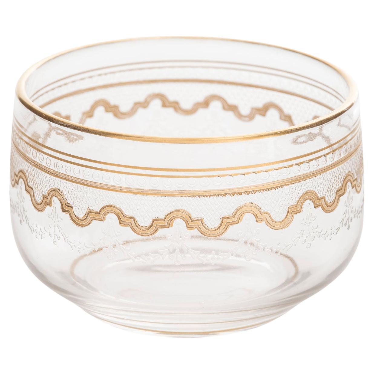 Set of 3 Victorian Gilt Glass Cups, Engraved Design, 19th Century, UK For Sale