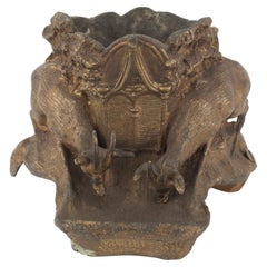 Pair of Rustic Adirondack Gilt Metal Deer Bookends