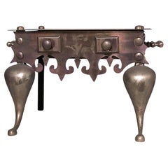 20th Century English Georgian Brass Fireplace Trivets, Antique Style
