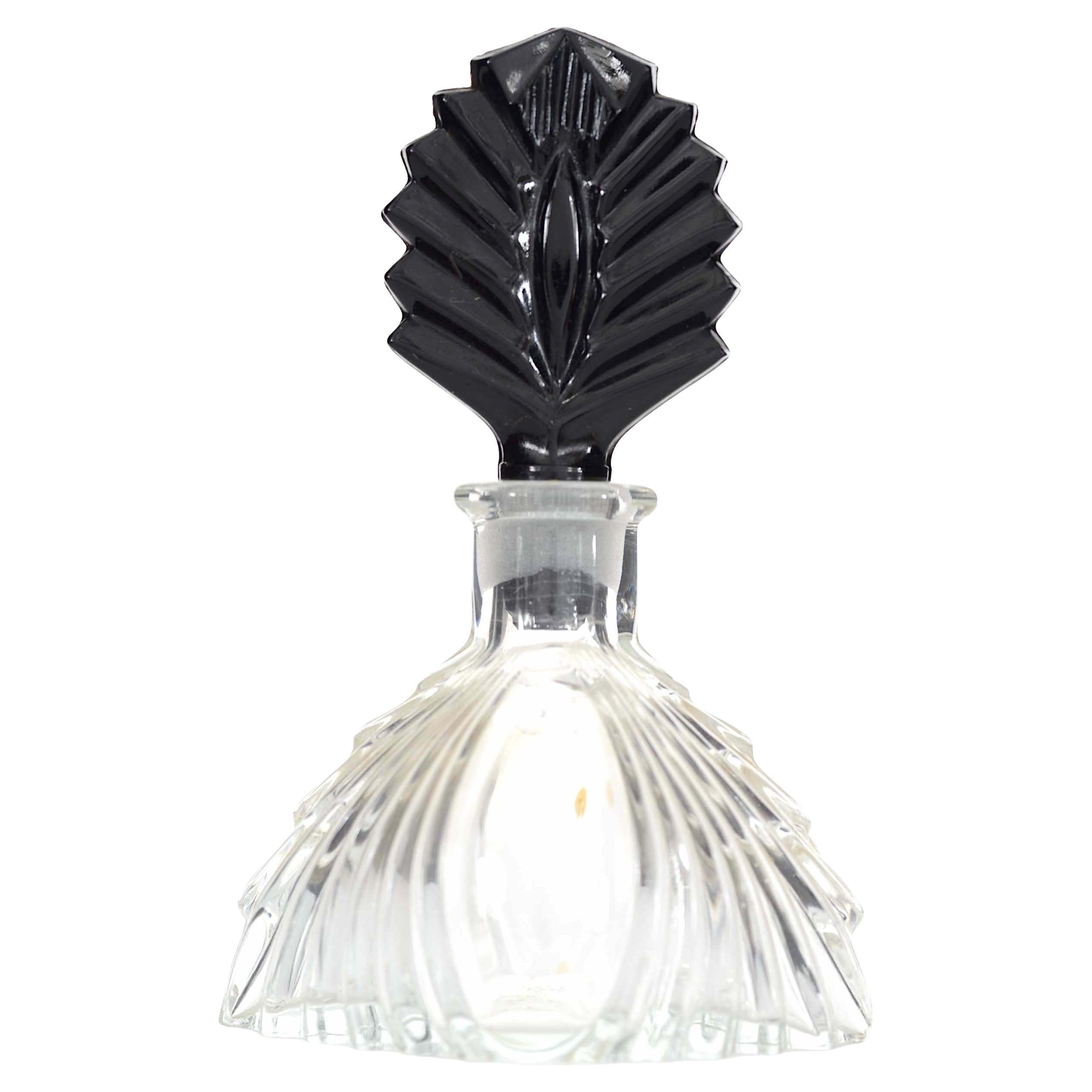 French Art Deco Glass Perfume Bottle