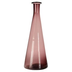 Tall Plum Tinted Blown Glass Bud Vase, Modern Design, 20th Century