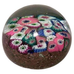 Italian Venetian Style Floral Crystal Paperweight