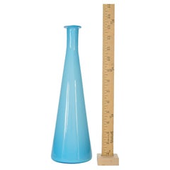 Danish Mid-Century Blue and White Glass Bud Vase, Modern 20th Century