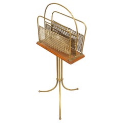 19th Century Victorian Brass Revolving Book Stand with Tripod Base