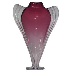 Art Deco Cranberry Glass Vase