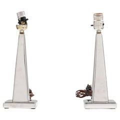 Art Deco Chrome Plated Table Lamps with Streamlined Design