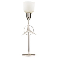 Continental Mid-Century Style Chrome Table Lamp with Starburst Design