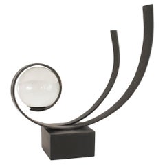 Modern Metal and Glass Sphere Sculpture, USA, 20th Century Design
