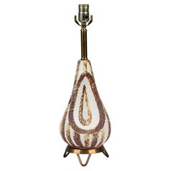 Mid-Century American Ceramic Table Lamp, Tear Drop Shape