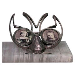 English Victorian Silver and Onyx Picture Frame