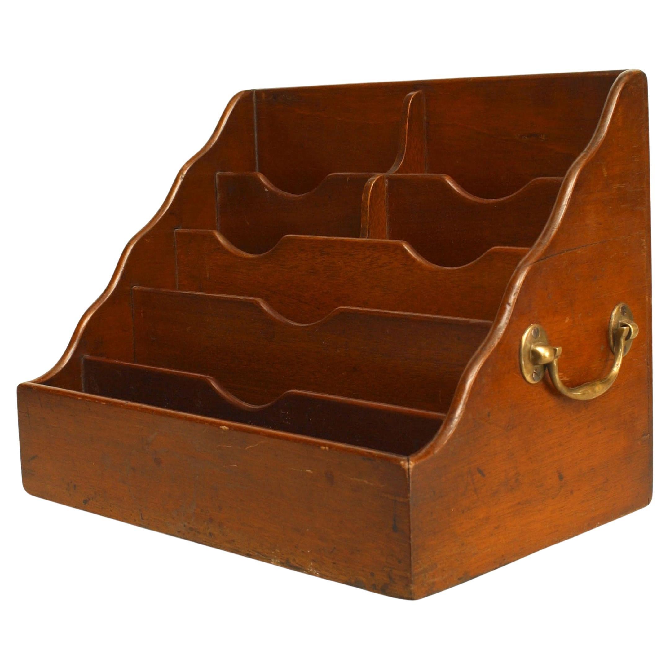 English Victorian Mahogany Letter Holder