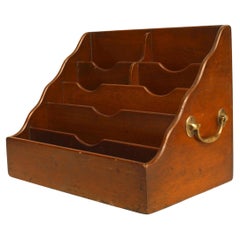 English Victorian Mahogany Letter Holder