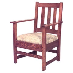 American Mission Oak Arm Chair by Limbert Bros, Triple Slat Back, USA