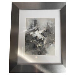 Ed Eller Peinture abstraite contemporaine américaine gris foncé