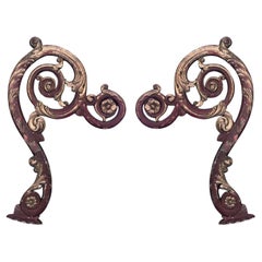 Pair of Italian Rococo Style Carved Gilt Wall Brackets