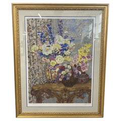 Floral Still Life Serigraph, Modern Style, Signed, 20th Century