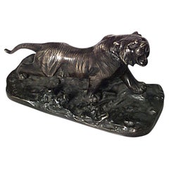 P.J. Mene Victorian Bronze Tiger Sculpture, 19th Century French Art