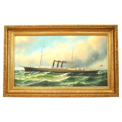Peinture victorienne américaine sur bateau à vapeur