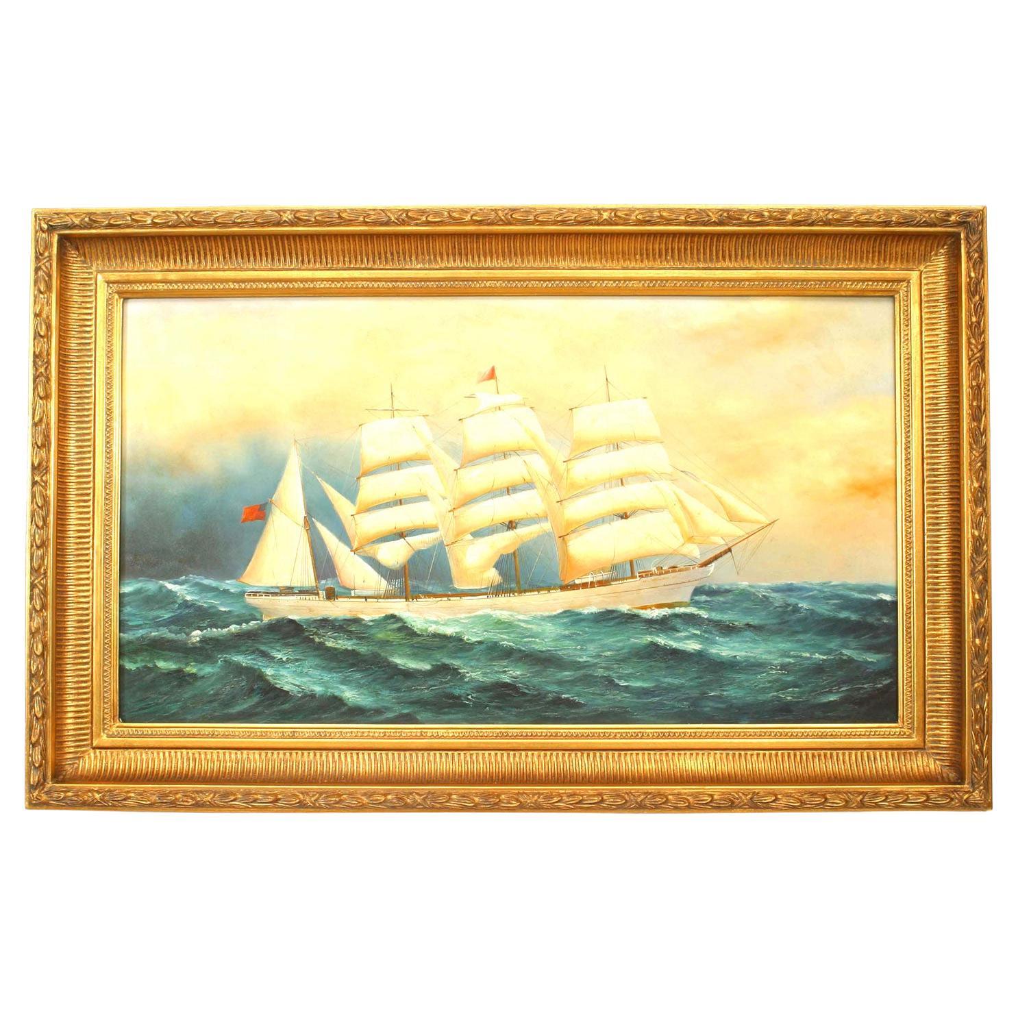 American Victorian Boat Painting