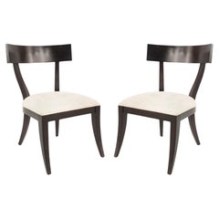 Neo-Classic Klismos Dining Chairs, Black Wood, USA, 20th Century