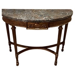 Pair of English Georgian Style Medallion Console Tables