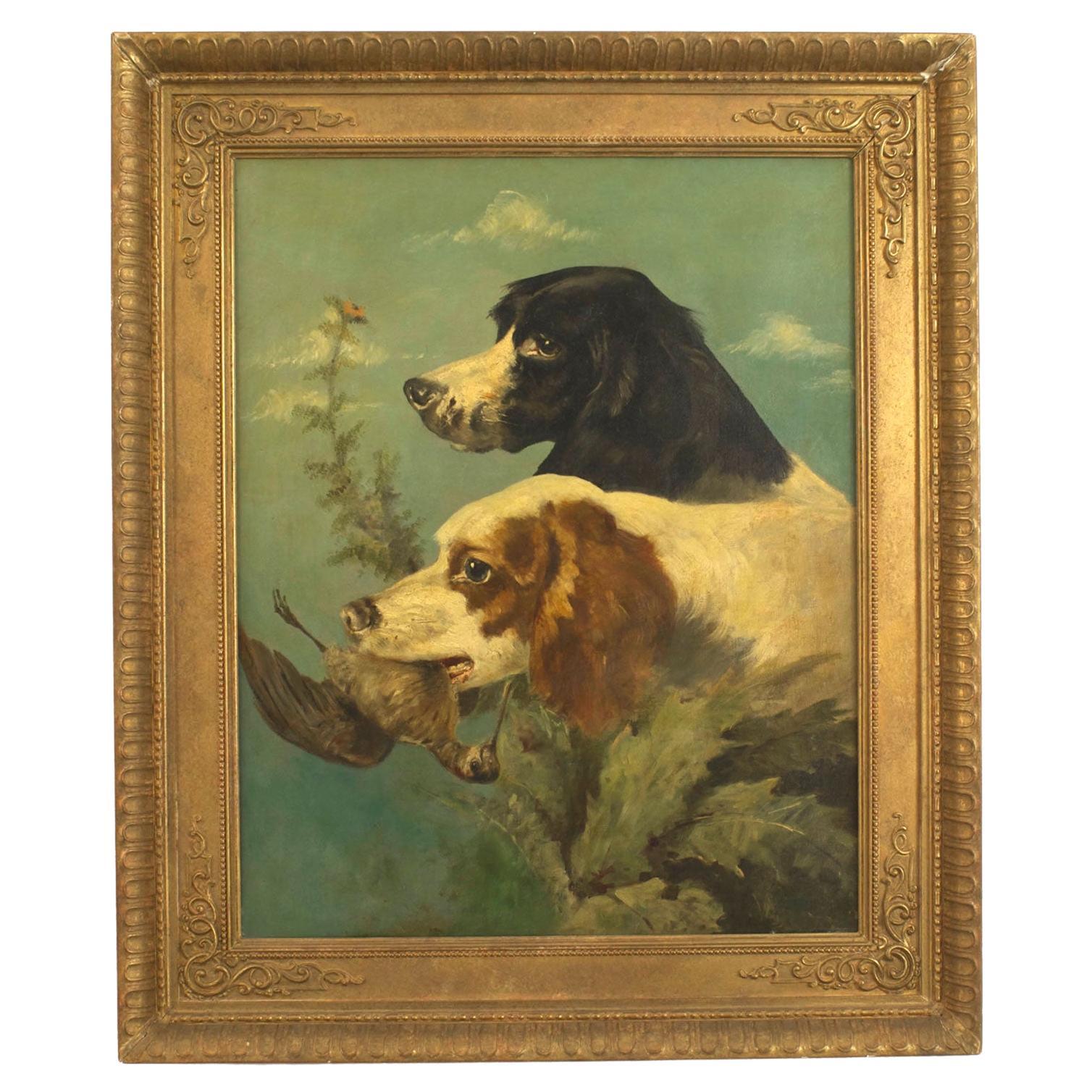 English Victorian Hunting Dog Painting