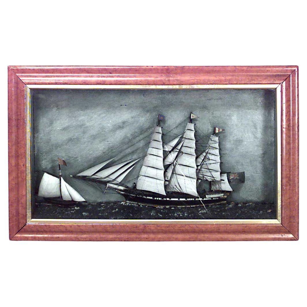 Englisches Land Diorama Clipper Ship Wandtafel