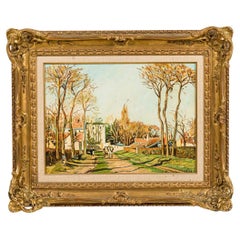 Entrance to Village Impressionist Painting, Victorian, 19th Century
