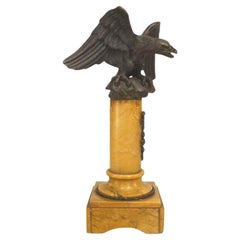 19th Century French Empire Bronze Eagle on Yellow Marble Base