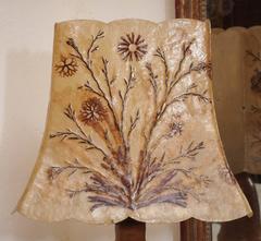 20th Century French Handcrafted Potter Lamp with Custom Parchment Shade