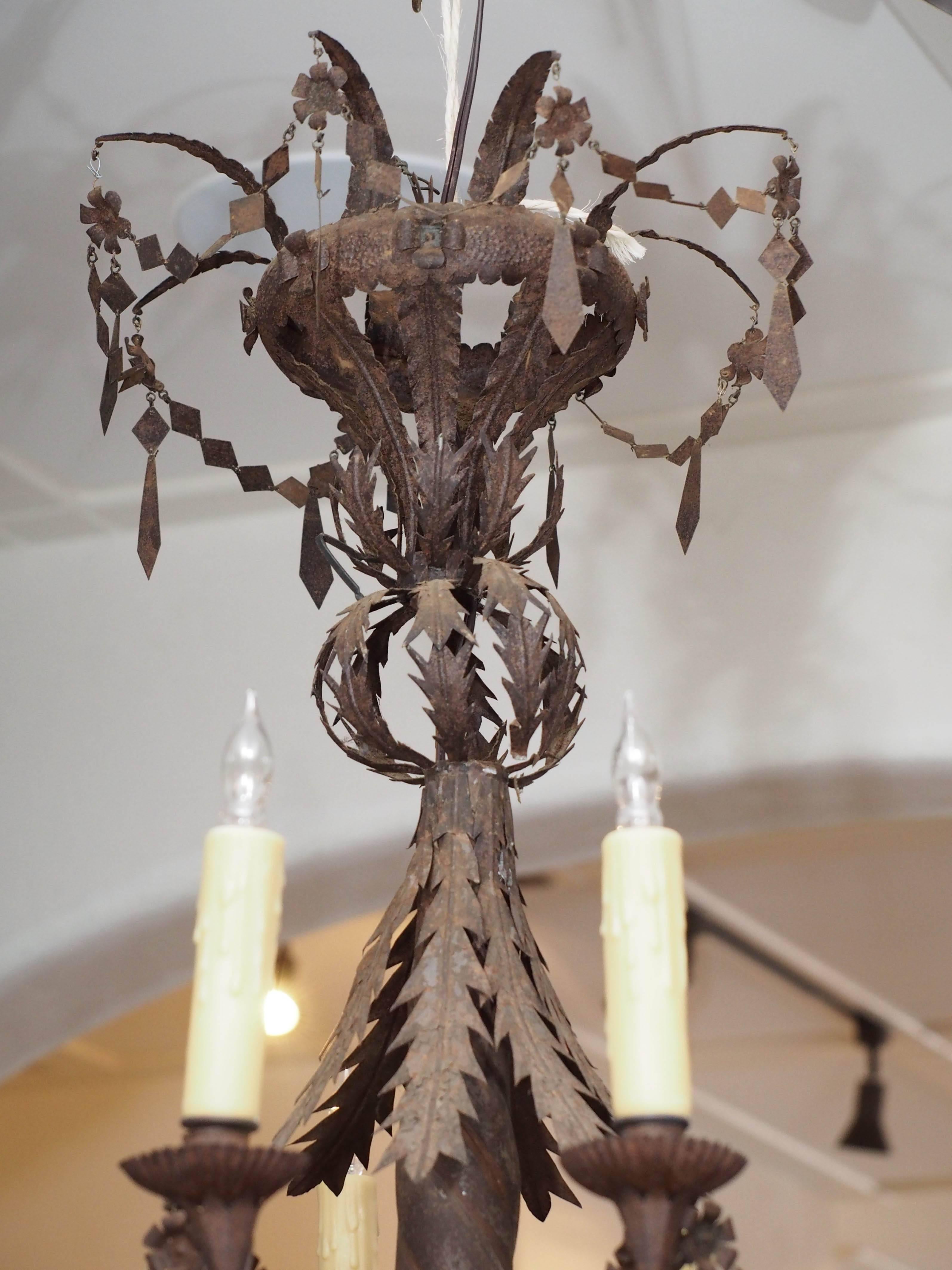 Louis XVI Early 19th Century Spanish Iron Chandelier