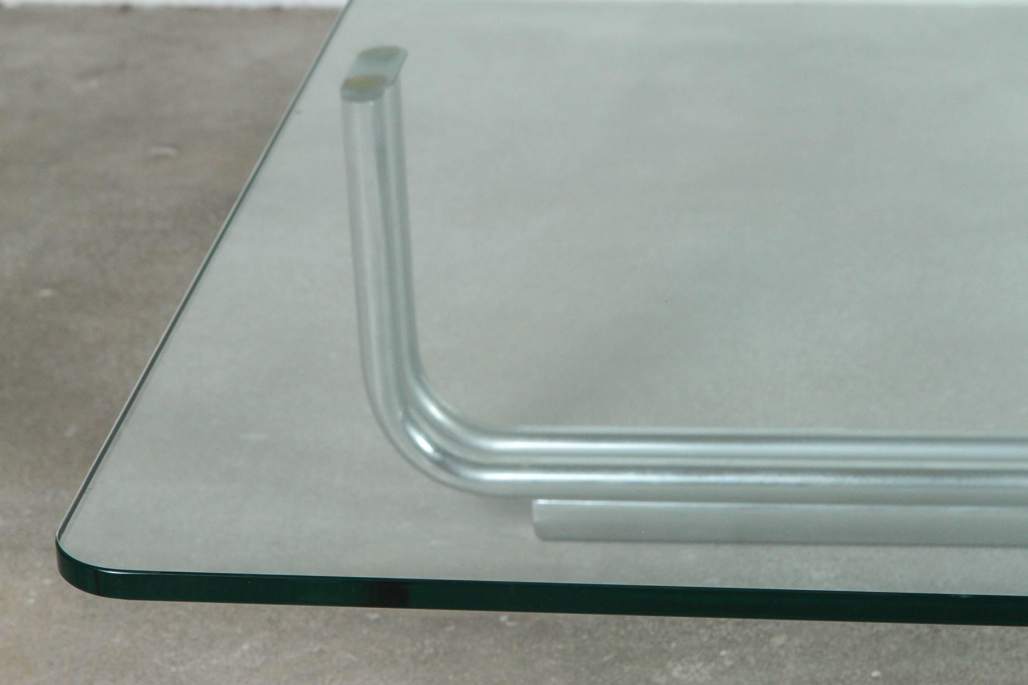 Mid-Century Modern Gianfranco Frattini for Cassina Glass and Chrome Coffee Table