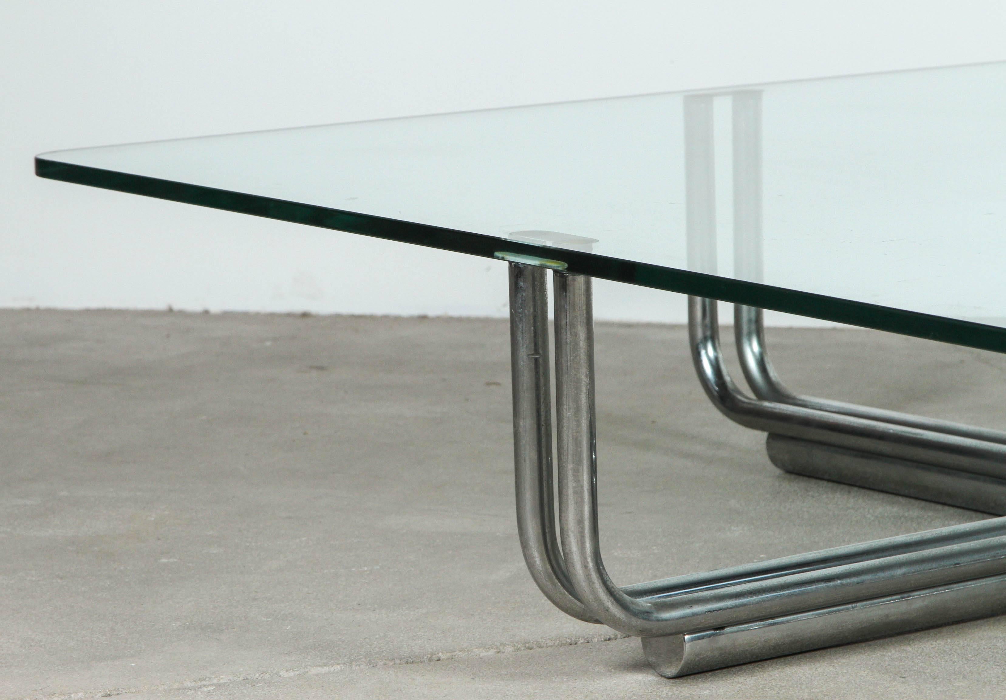 Gianfranco Frattini for Cassina Glass and Chrome Coffee Table 2