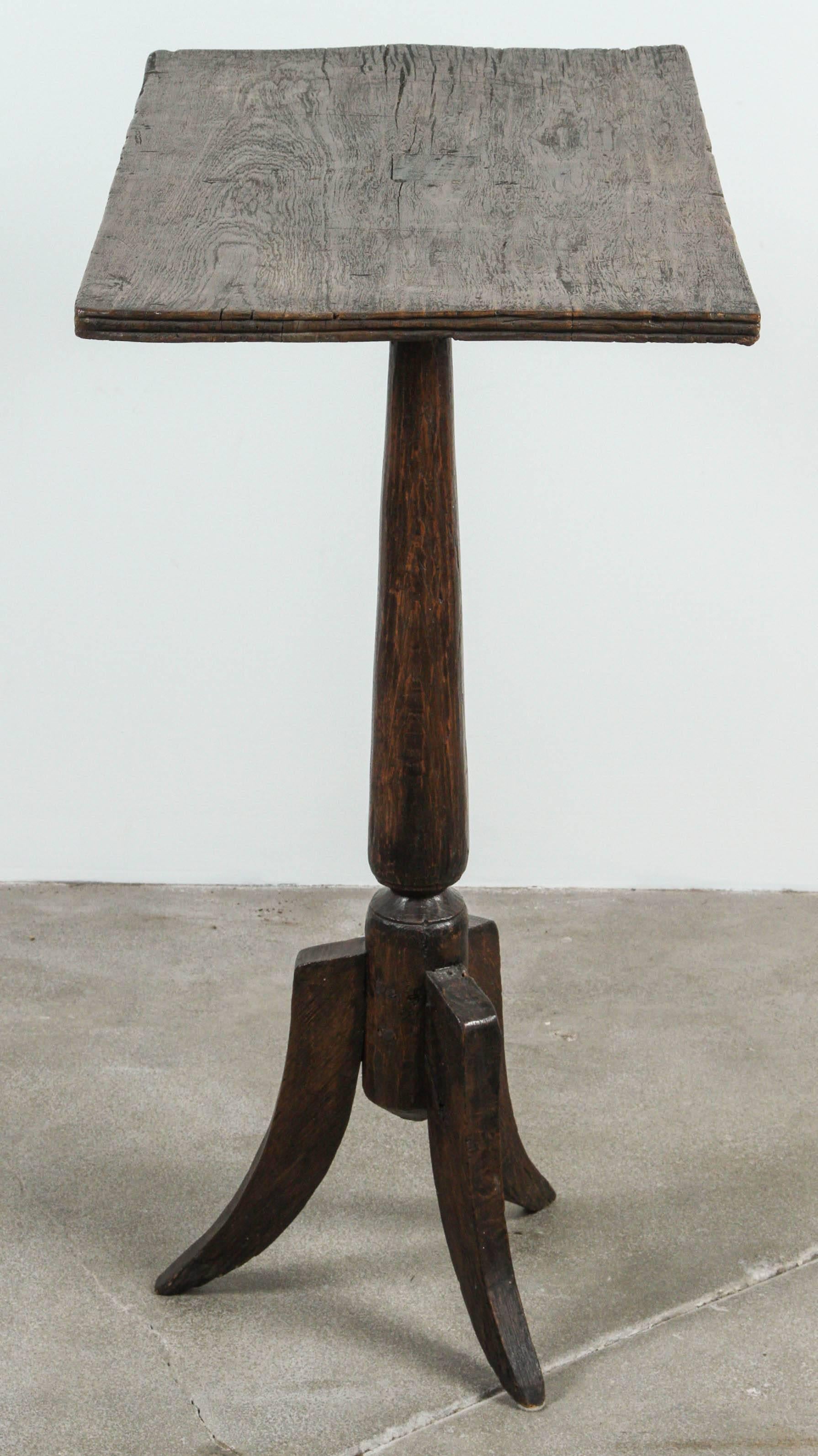 20th Century Primitive Pedestal Side Table