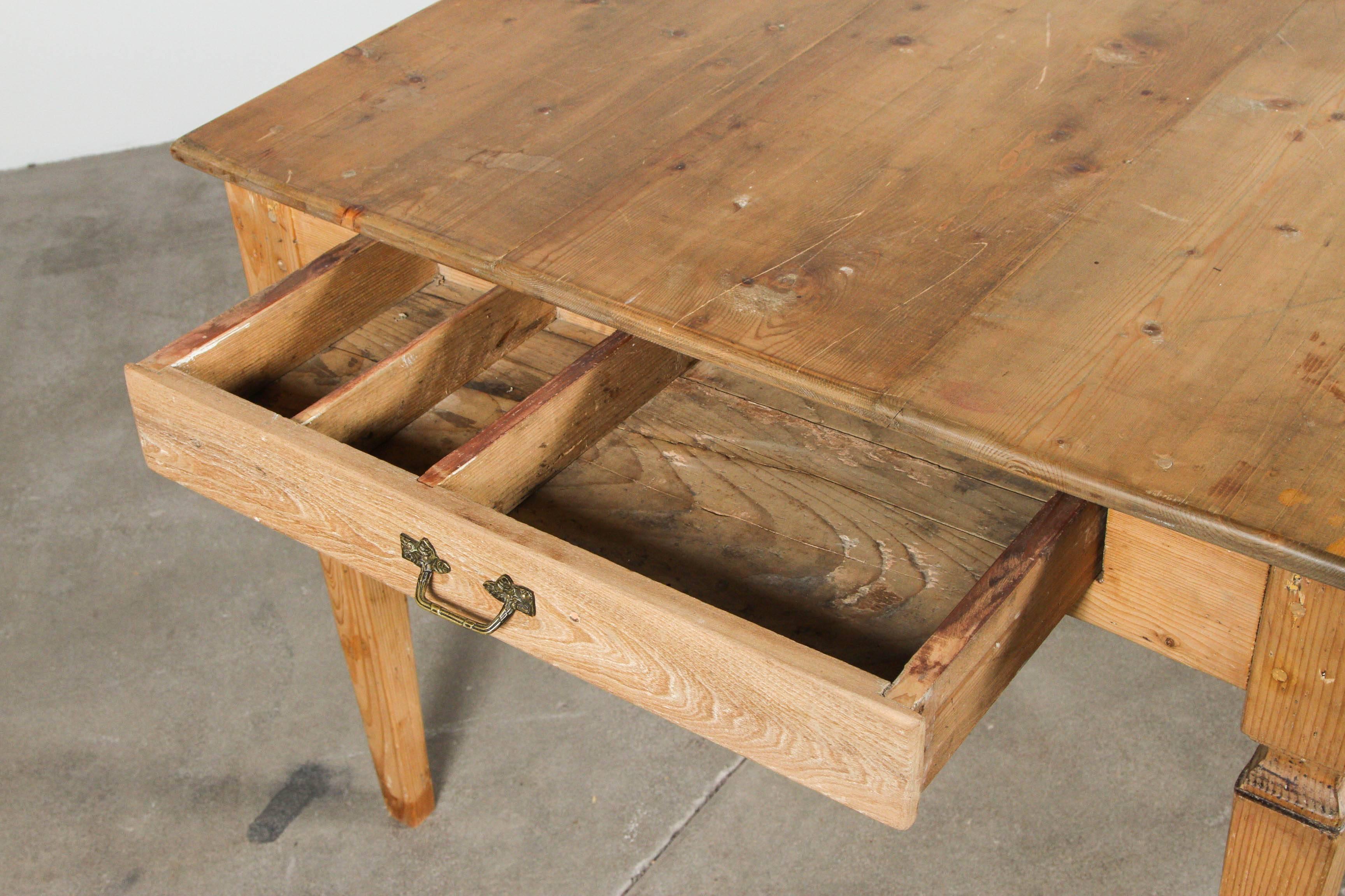 Rustic Italian Pine Farm Table at 1stDibs