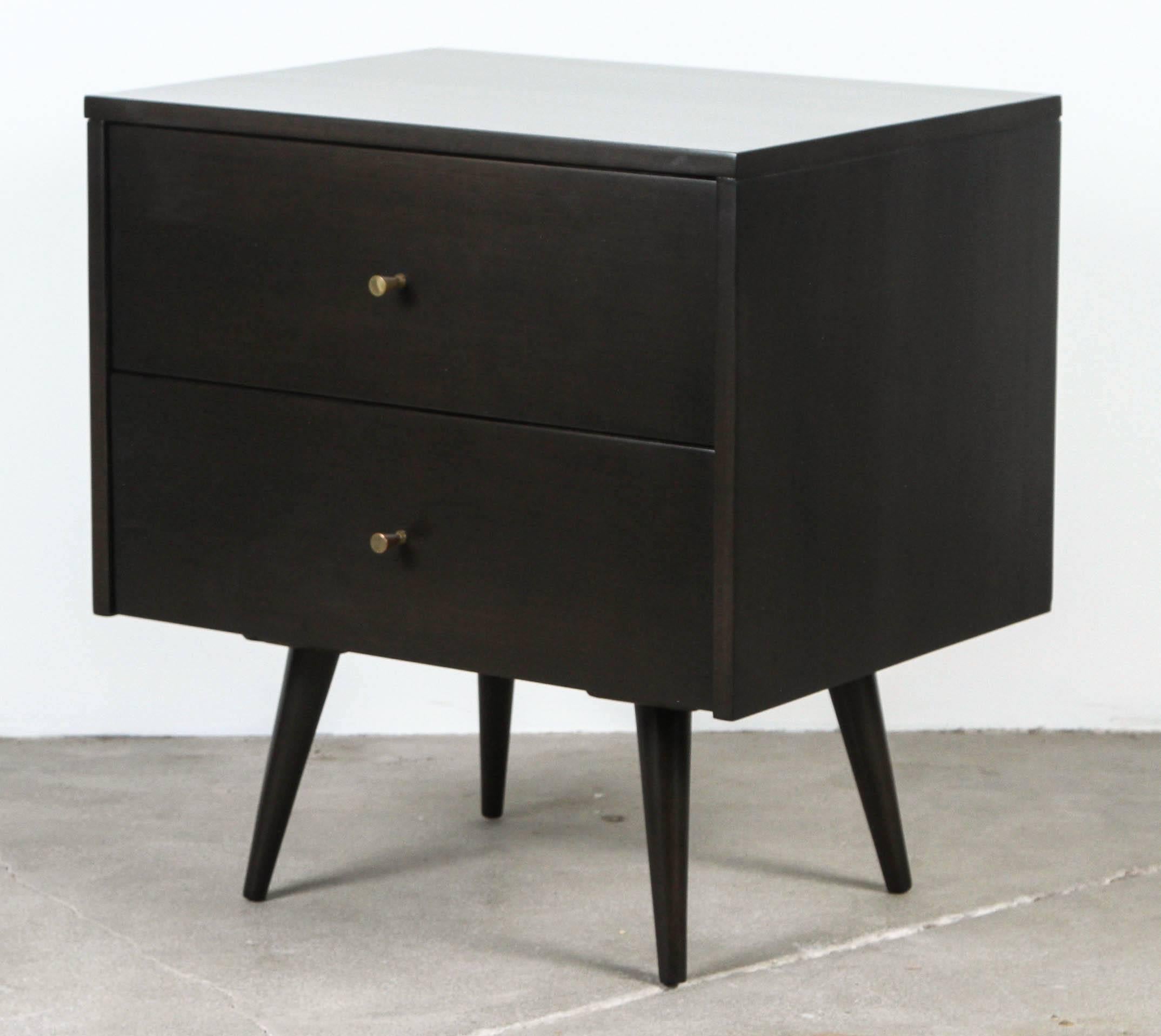 Paul McCobb for Planner Group two-drawer nightstand with splayed legs.