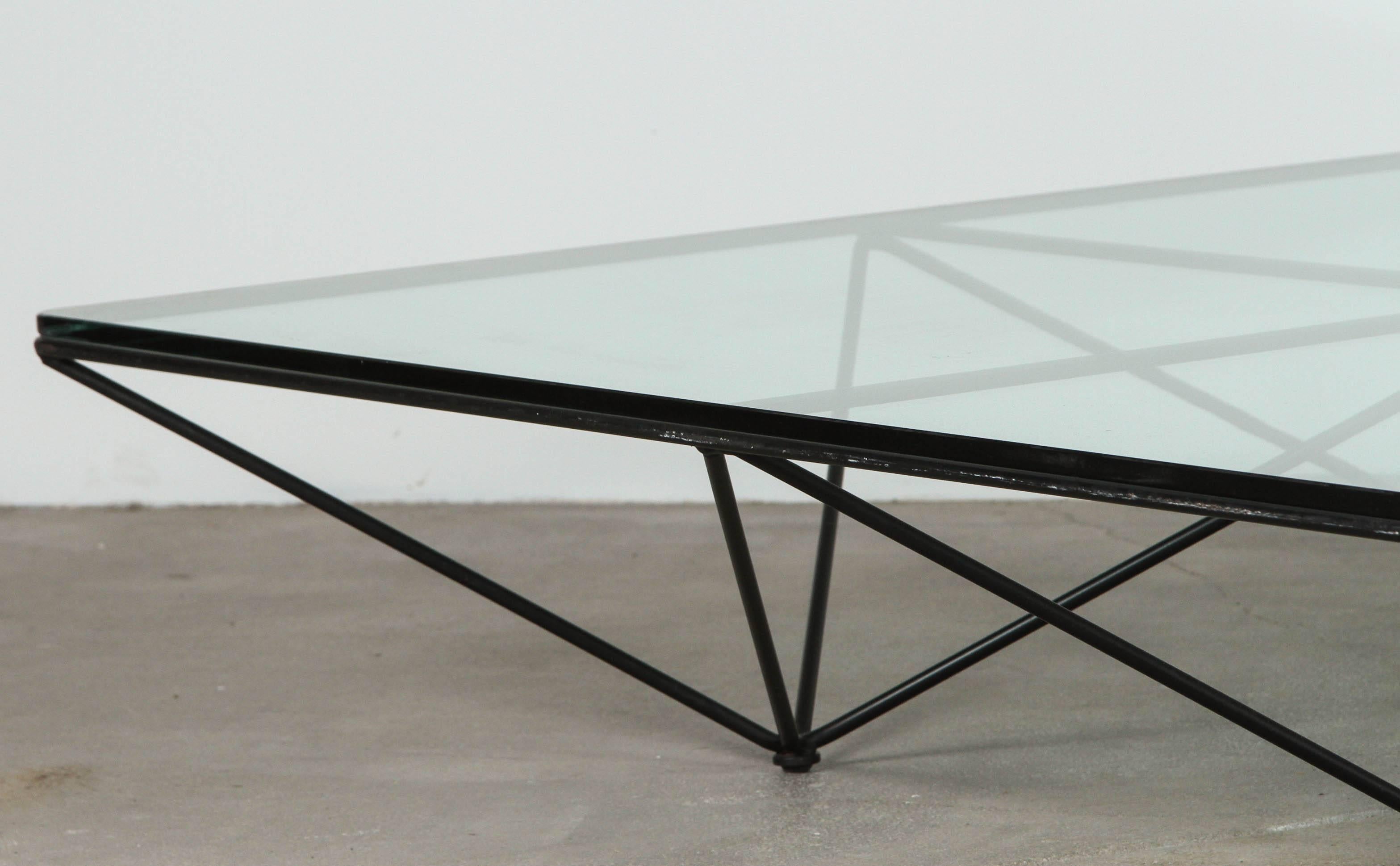 20th Century Italian Metal and Glass Coffee Table by Paolo Piva for B&B, Italia