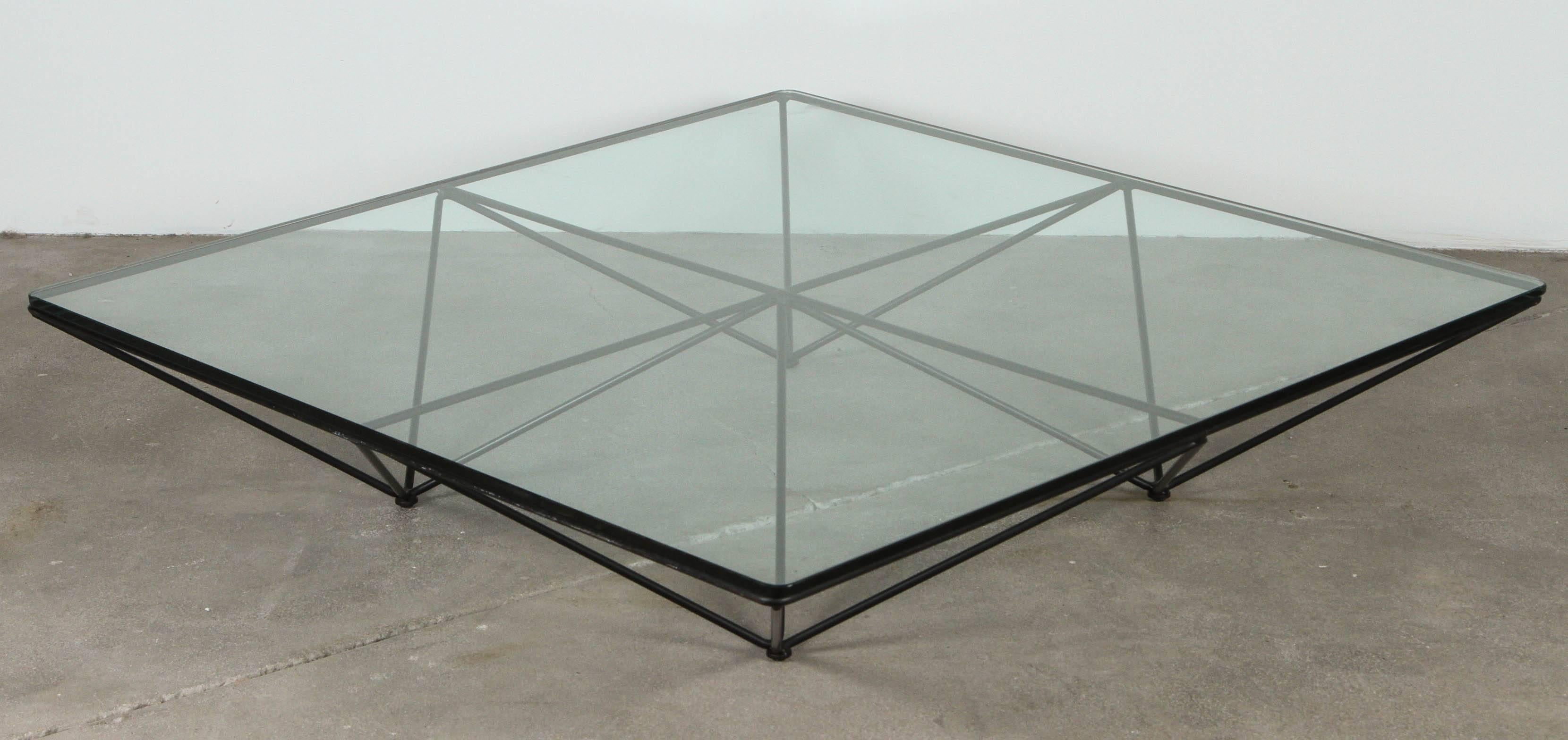 Italian Metal and Glass Coffee Table by Paolo Piva for B&B, Italia 1