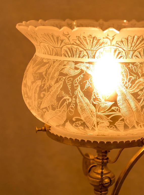 Aesthetic Victorian Converted Gas Newell Post Lamp at 1stDibs