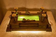 Vienna Bronze Group, Four Nudes Surrounding Illuminated Swimming Pool