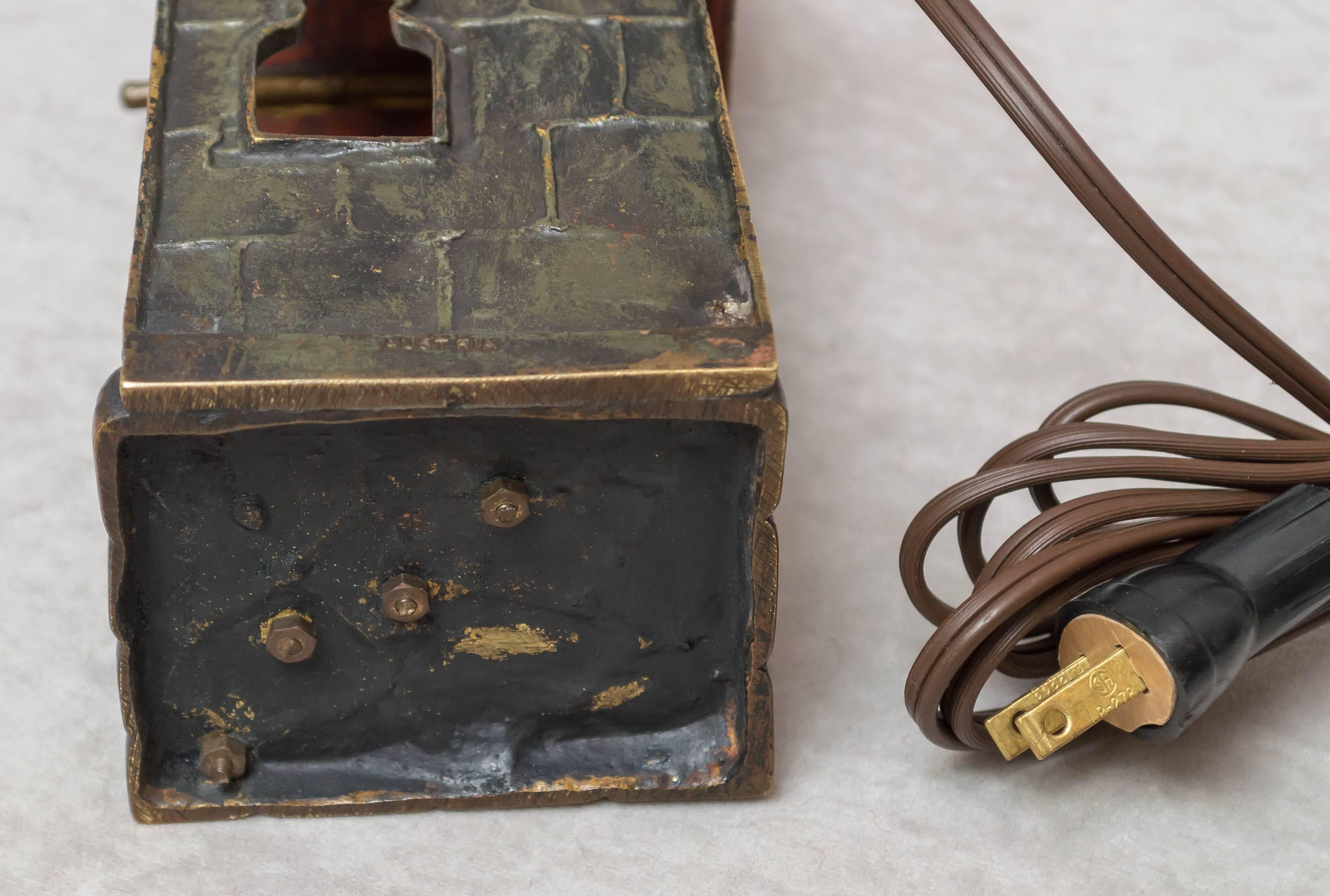 Cold Painted Vienna Bronze Lamp, Young Boy Seated under Rug 2