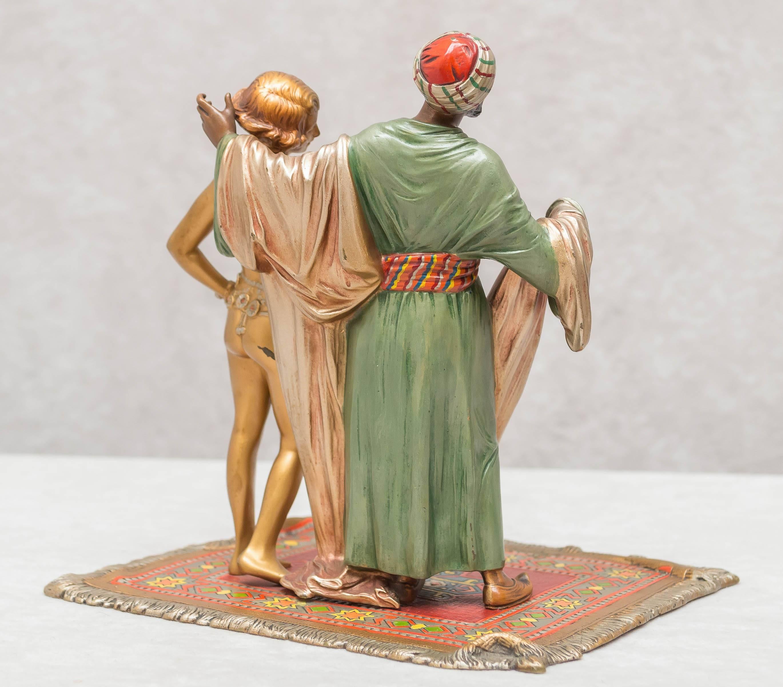 Austrian Cold Painted Vienna Bronze Arab and Slave Girl
