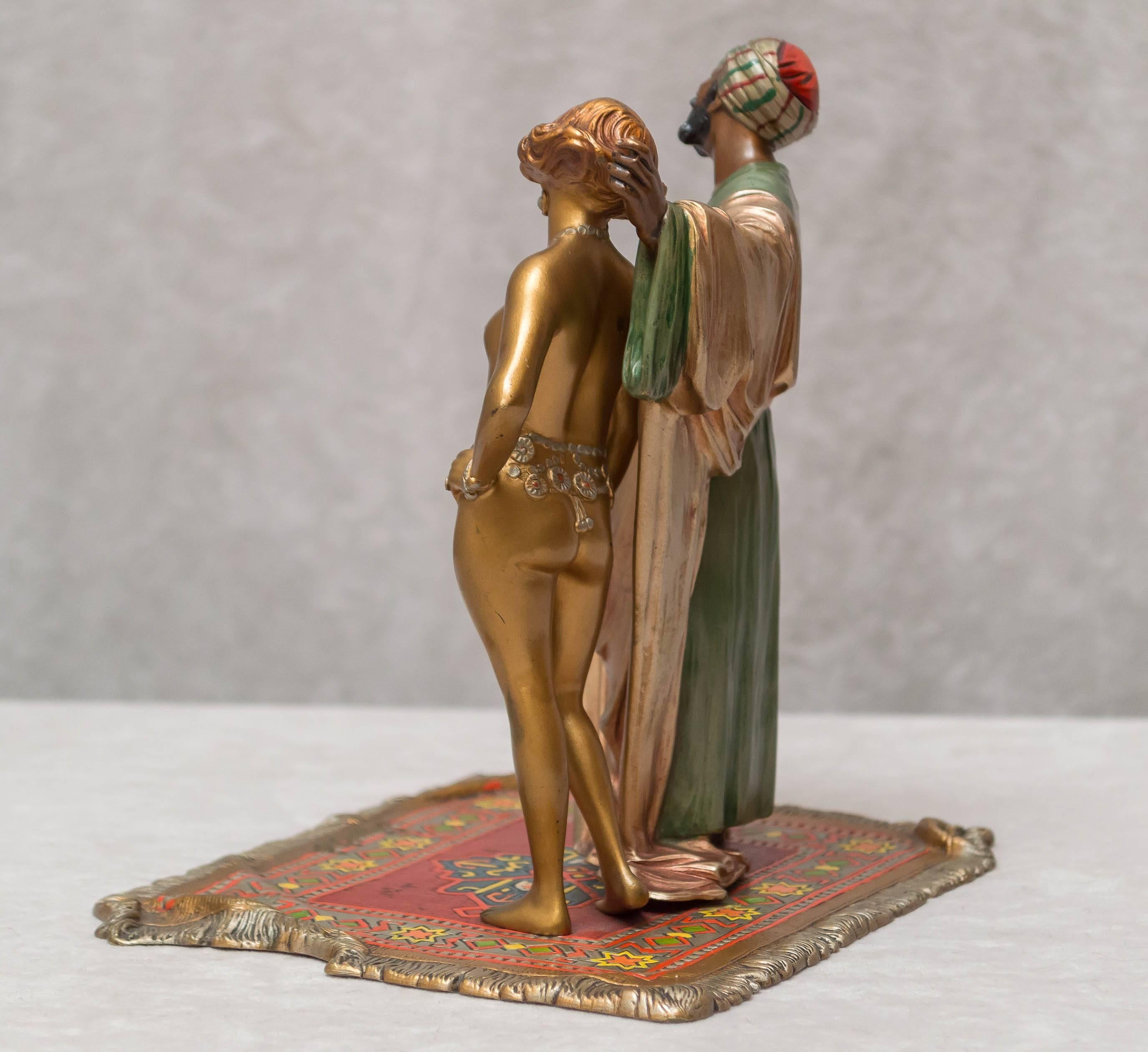 Cold-Painted Cold Painted Vienna Bronze Arab and Slave Girl