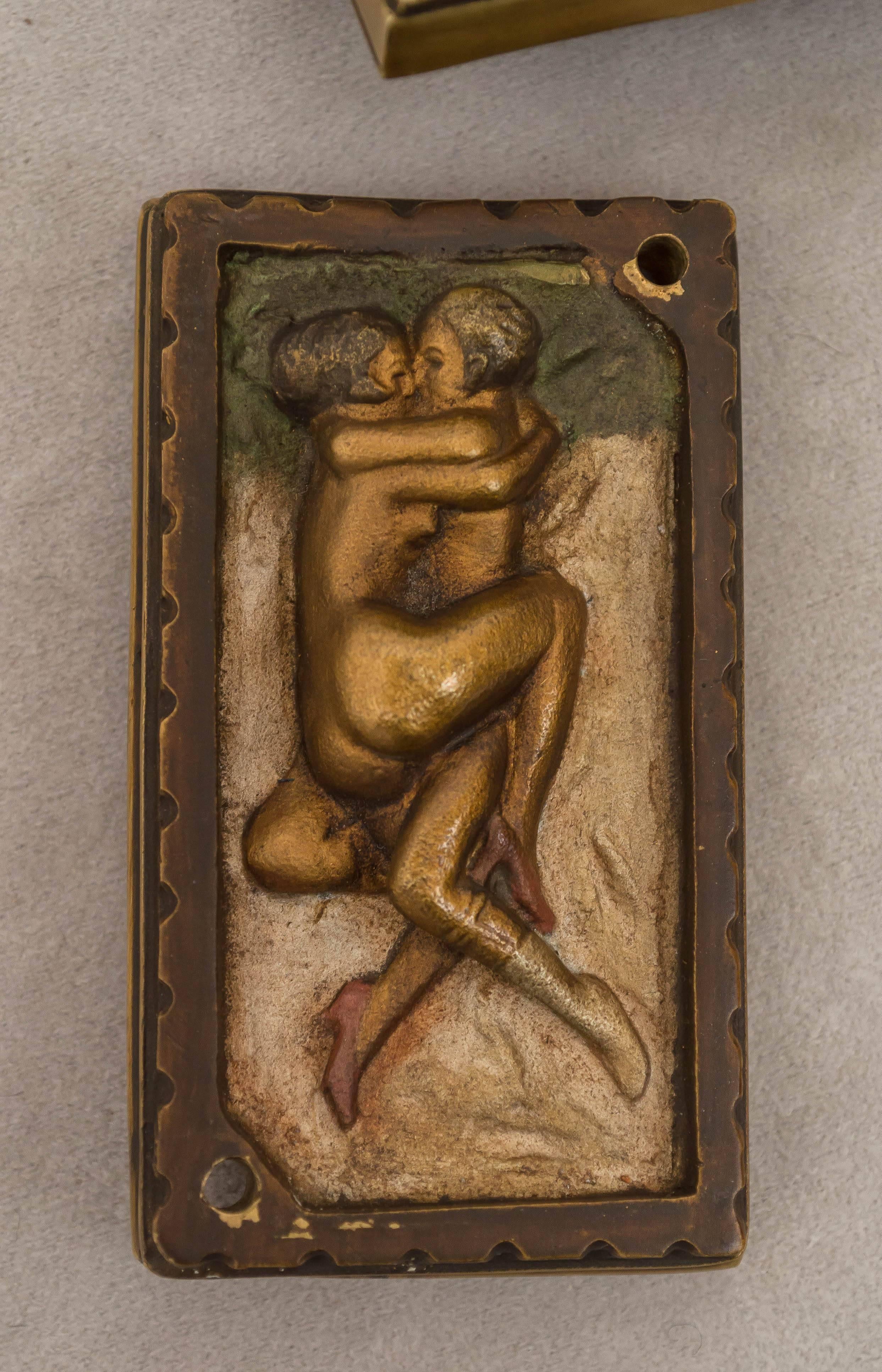 Erotic Hidden Bronze with Clock ca. 1920s In Excellent Condition In Petaluma, CA