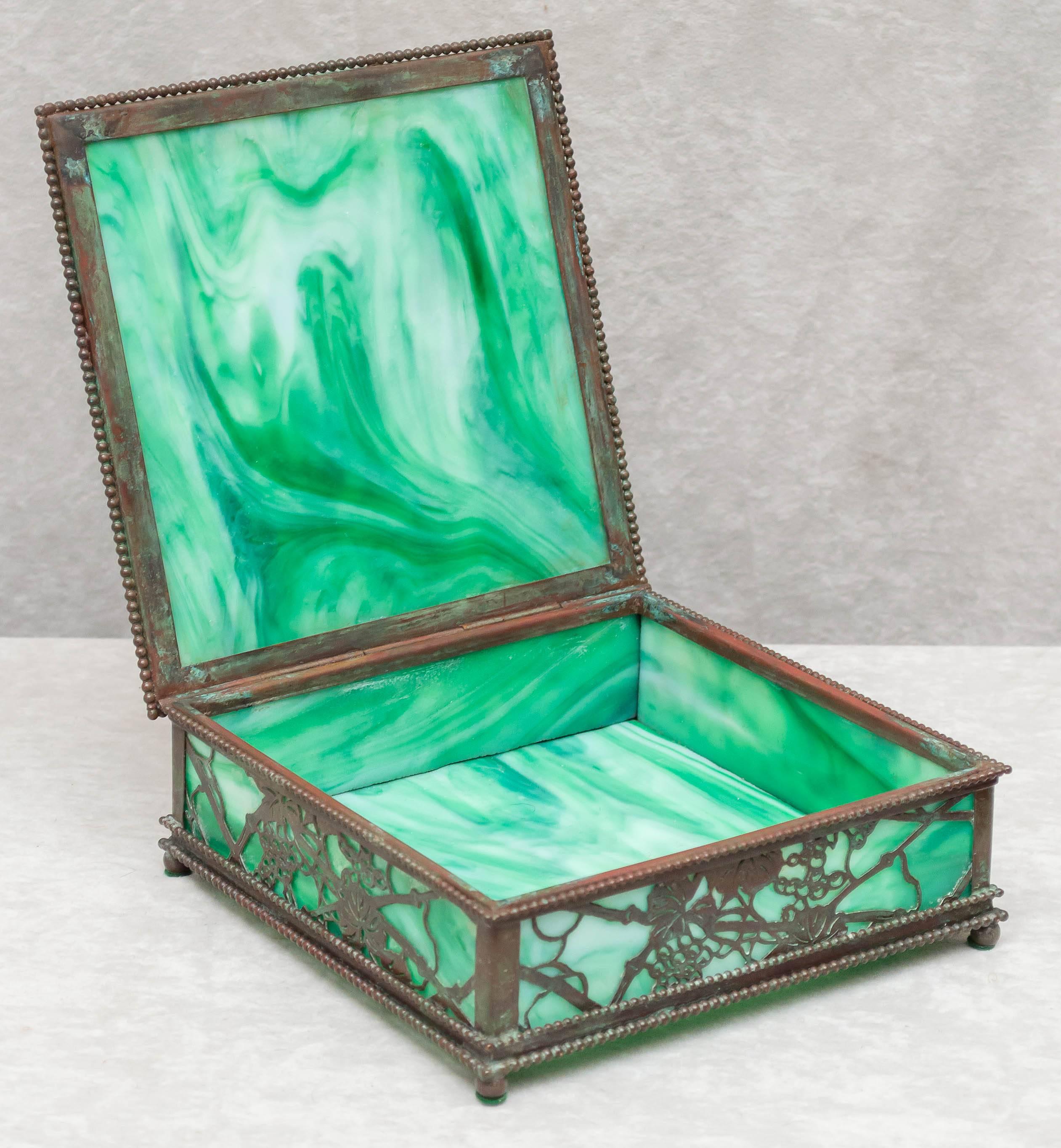 American Tiffany Studios Grapevine Pattern Box