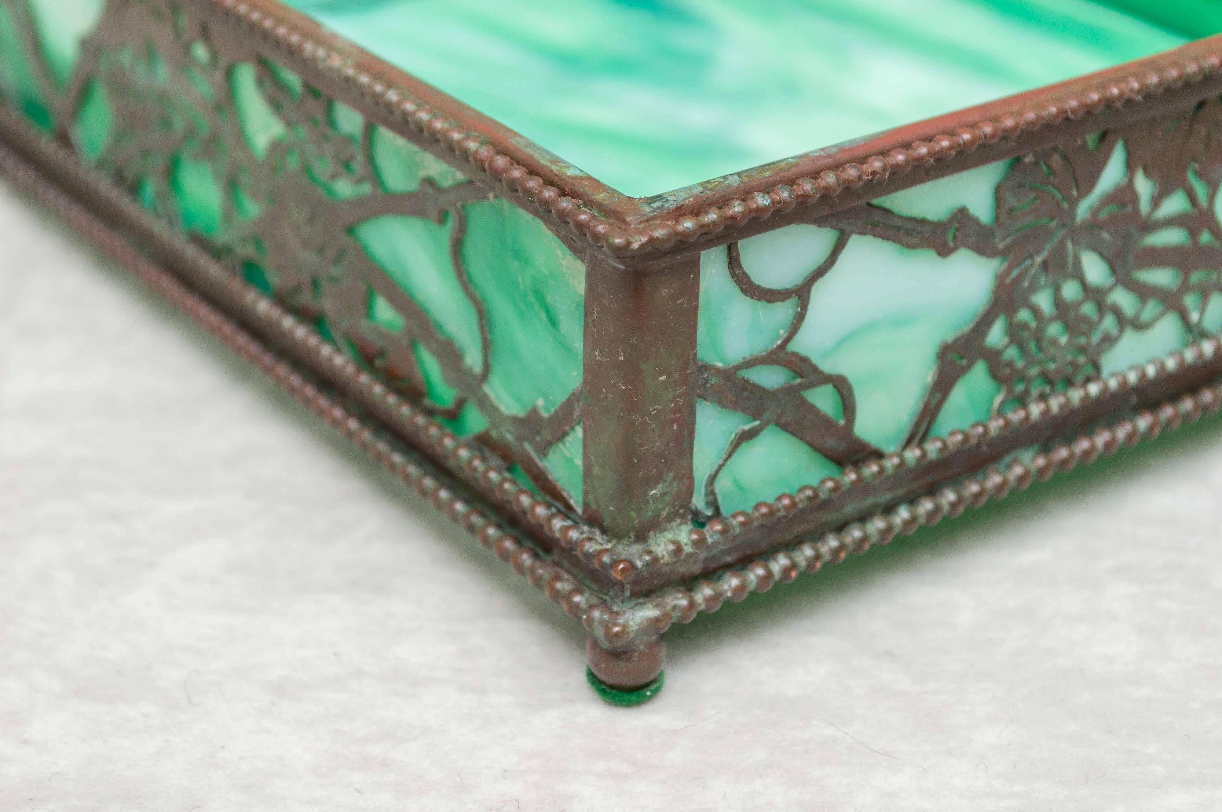 Hand-Crafted Tiffany Studios Grapevine Pattern Box