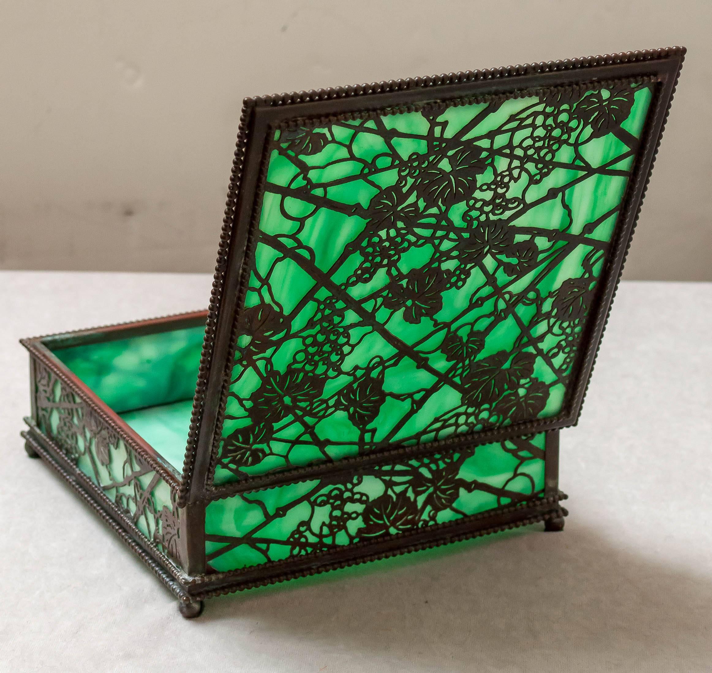 Early 20th Century Tiffany Studios Grapevine Pattern Box