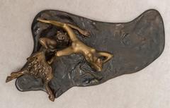 Bronze érotique autrichien amovible, satyre et nu